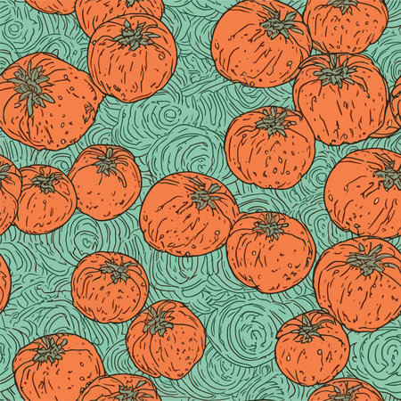 Hand drawn seamless pattern with pumpkins. Can be used for wallpaper, pattern fills, web page background, surface textures.のイラスト素材