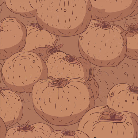 Seamless pattern with pumpkins. Hand drawn vector illustration.のイラスト素材