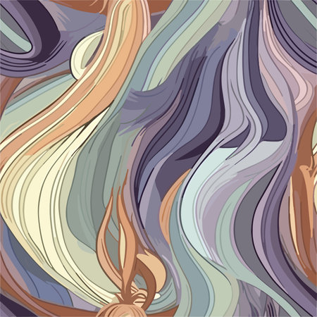 Seamless background with abstract waves. Hand-drawn illustration.のイラスト素材