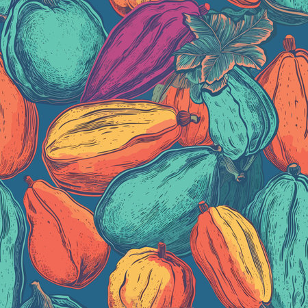 Seamless pattern with pumpkins. Vector illustration in sketch style.のイラスト素材
