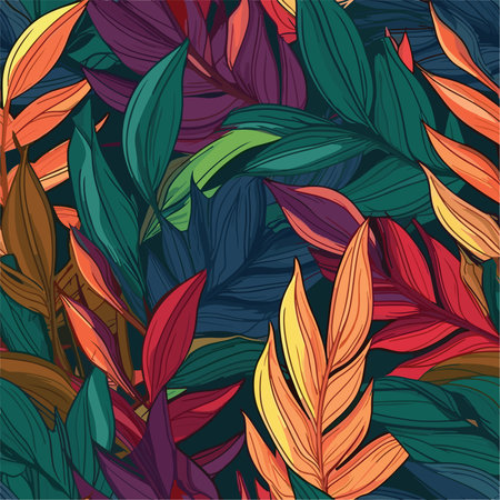 Seamless pattern with tropical leaves. Vector illustration. EPS 10のイラスト素材