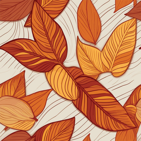 Seamless pattern with autumn leaves. Hand drawn vector illustration.のイラスト素材