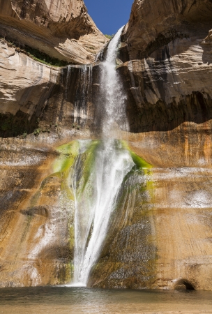 The colorful Lower Calf Creek Falls, Grand Staircase-Escalante National Monument, Utah, United Statesの写真素材
