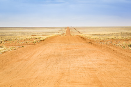 Dirt road to the horizon in Namibia, Southern Africa