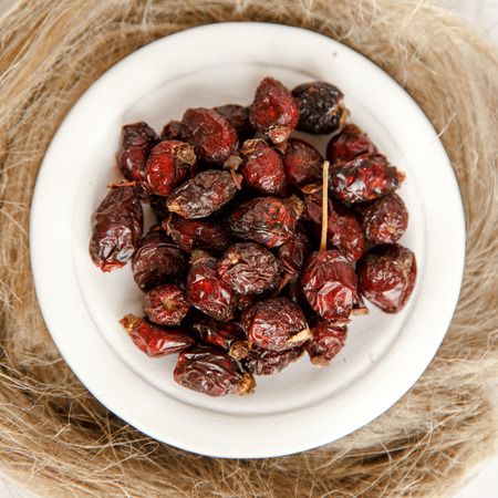 Rosehip on a plateの写真素材