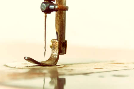 Sewing machine needle mechanism, vintage look grainedの写真素材