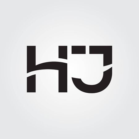 HJ Logo Design Vector Template. Initial Linked Letter HJ Vector Illustrationのイラスト素材