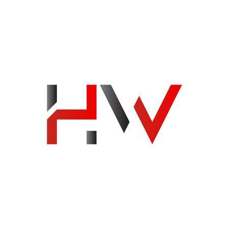 HW Logo Design Vector Template. Initial Linked Letter HW Vector Illustrationのイラスト素材