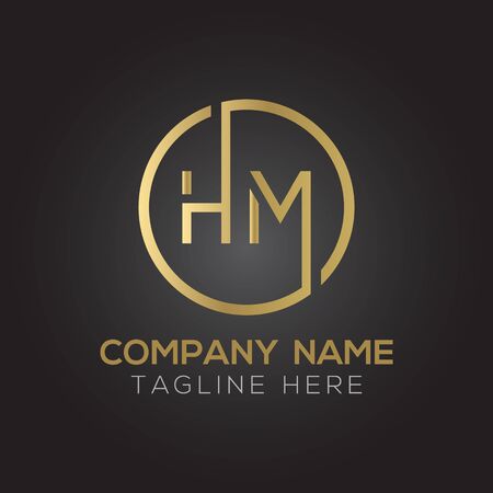 HM Logo Design Vector Template. Initial Linked Letter HM Vector Illustrationのイラスト素材