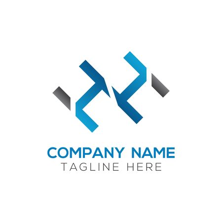 HH Logo Design Vector Template. Initial Linked Letter HH Vector Illustrationのイラスト素材