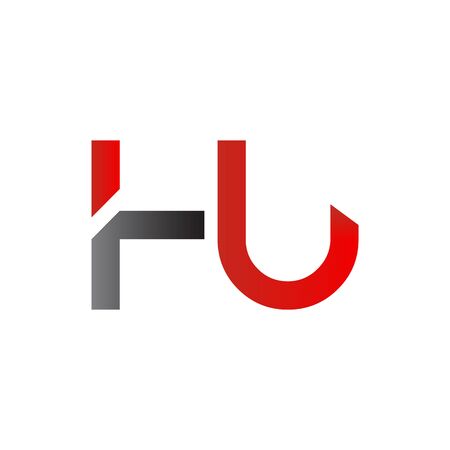 HU Logo Design Vector Template. Initial Linked Letter HU Vector Illustrationのイラスト素材