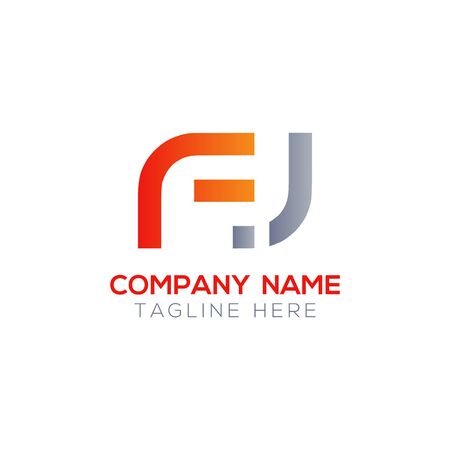 Initial Letter FJ Logo Design Vector Template. Creative Linked Alphabetical FJ Logo Vectorのイラスト素材