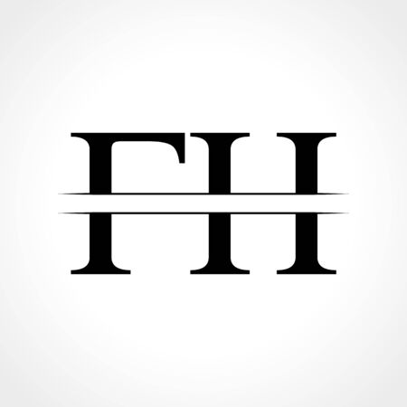 FH letter Type Logo Design vector Template. Abstract Letter FH logo Designのイラスト素材