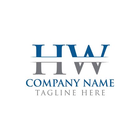 HW letter Type Logo Design vector Template. Abstract Letter HW logo Designのイラスト素材