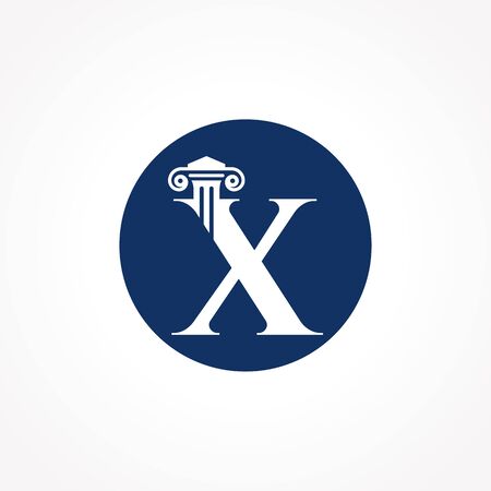 Attorney & Law Letter X Logo With Creative Modern Circle Vector Template. Law Business Letter X Logo Designのイラスト素材
