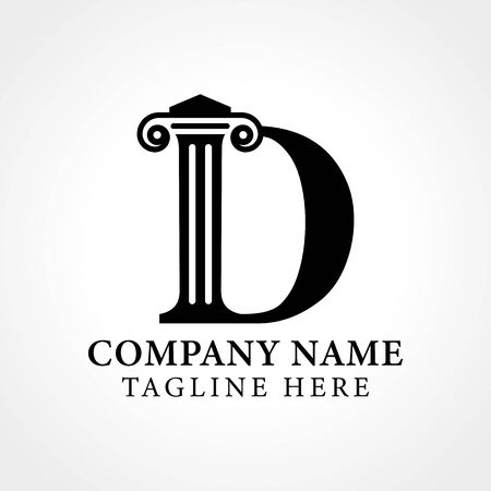 Attorney & Law Letter D Logo With Creative Modern Vector Template. Law Business Letter D Logo Designのイラスト素材