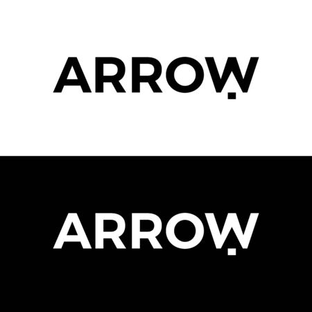 Arrow Typography Word Letter Logo Design Vector Template. Arrow Word Logo For Business Typography Designのイラスト素材