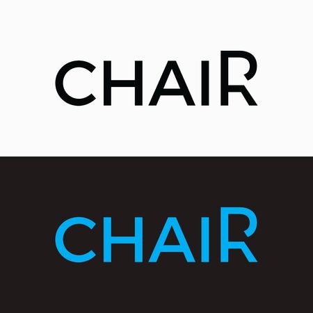 Chair Typography Word Letter Logo Design Vector Template. Chair Word Logo For Business Typography Designのイラスト素材