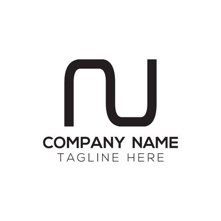 Initial Letter NU Logo Design Vector Template. Creative Abstract NU Letter Logo Designのイラスト素材