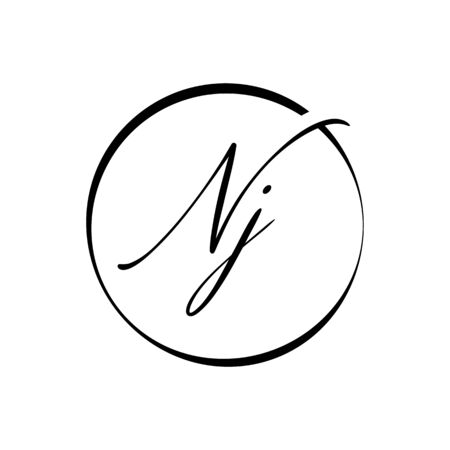 Initial Letter NJ Logo Design Vector Template. Creative Abstract NJ Letter Logo Designのイラスト素材