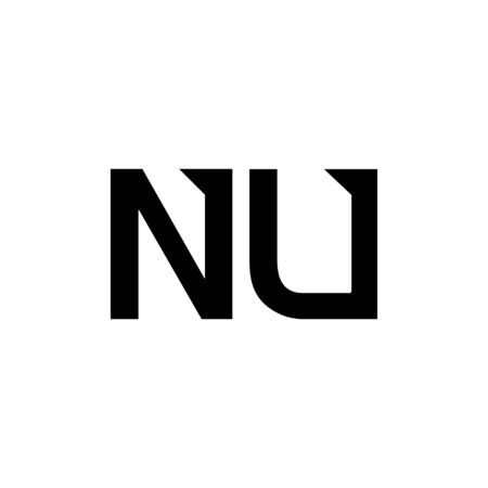 Initial Letter NU Logo Design Vector Template. Creative Abstract NU Letter Logo Designのイラスト素材