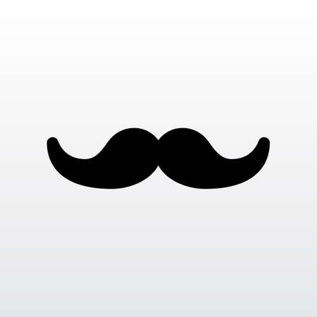 Moustache icon isolated style vector illustration. Black moustache Masculine, male, fathers fashion style element on white Background.のイラスト素材