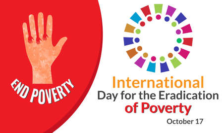 International Day for the Eradication of Poverty October 17 Banner Template Vector Illustration.のイラスト素材
