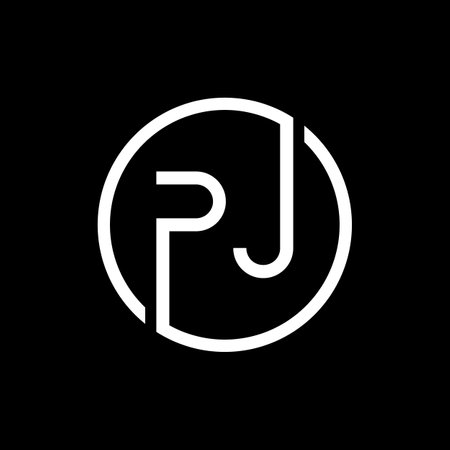 Initial PJ Letter Logo Creative Typography Vector Template. Creative Circle Letter PJ Logo Vector.のイラスト素材