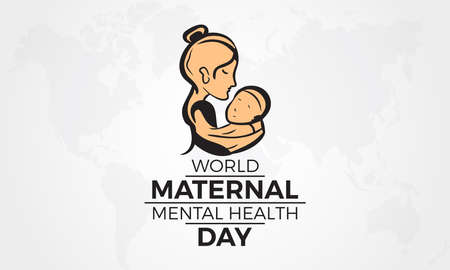 World Maternal Mental Health Day Internationally Celebrated On May 6 in Every Year. Banner, Poster International Awareness Campaign Template.のイラスト素材