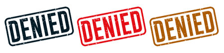 Denied Rubber Stamp around Grunje on White Background. Denied Sign Design Vector Illustration.のイラスト素材