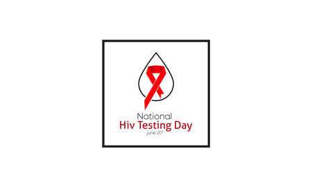 National Hiv Testing Day Vactor Banner Observed on June 27 Every Year. Hiv/Aids Testing Awareness Campaign Vector Background, Banner, Poster, Card Template.のイラスト素材