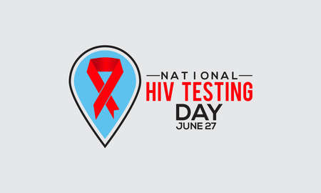 National Hiv Testing Day Vactor Banner Observed on June 27 Every Year. Hiv/Aids Testing Awareness Campaign Vector Background, Banner, Poster, Card Template.のイラスト素材