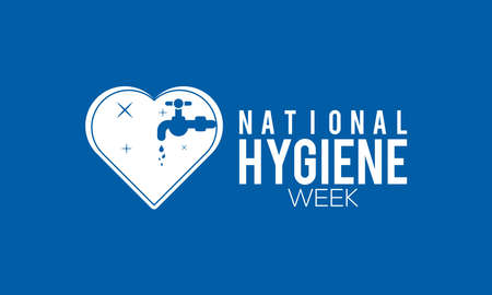 National Hygiene Week Awareness Concept Observed on Every July. Hygiene Week Template for background, Banner, Poster, Card Awareness Campaign.のイラスト素材