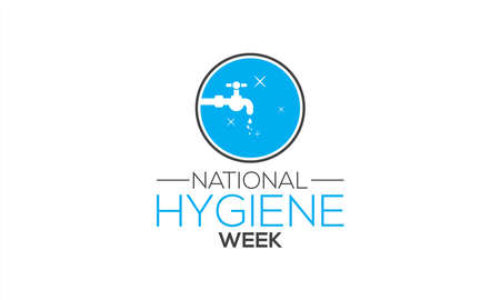 National Hygiene Week Awareness Concept Observed on Every July. Hygiene Week Template for background, Banner, Poster, Card Awareness Campaign.のイラスト素材