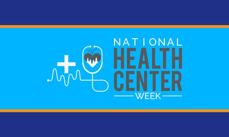 National Health Center Week Vector Banner Template Observed On Augustのイラスト素材