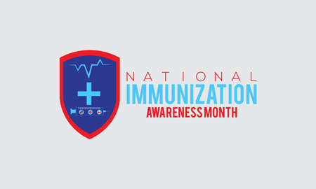National Immunization Awareness Month Vector Banner Template Observed On Augustのイラスト素材