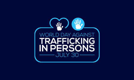 World Day against Trafficking in Persons Vector Banner Template Observed On Augustのイラスト素材