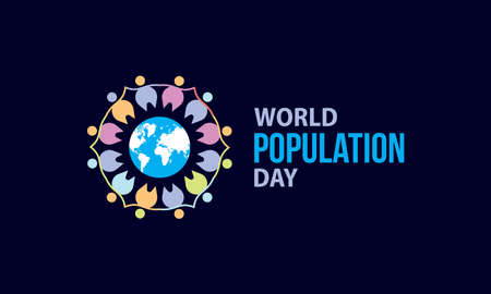 World Population Day Vector Template observed on July 11 every year. Day of raise awareness of...