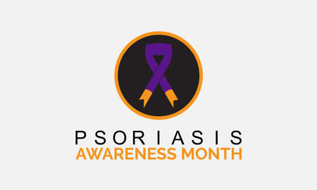 Psoriasis Awareness month Vector Banner Template Observed On Augustのイラスト素材