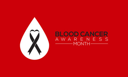 Blood cancer awareness month banner, background design. Efforts to fight blood cancers including leukemia, lymphoma, myeloma and hodgkin's disease.のイラスト素材