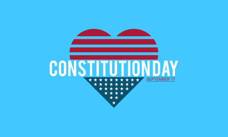 Constitution day federal observance observed on september each year. Banner, poster, card, background design.のイラスト素材