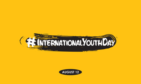 International youth day observed on august every year. Banner, poster, card, background design. Cultural and legal issues surrounding youth.のイラスト素材