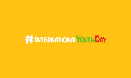International youth day observed on august every year. Banner, poster, card, background design. Cultural and legal issues surrounding youth.のイラスト素材