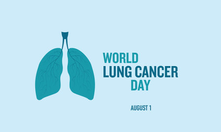 World lung cancer day observed on august. Banner, poster, card, background design. Raises awareness about lung cancer and its global impact.のイラスト素材