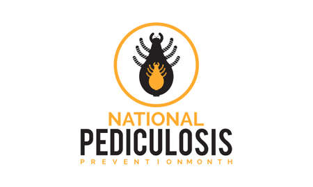 National pediculosis prevention month banner, poster, card, background design.のイラスト素材