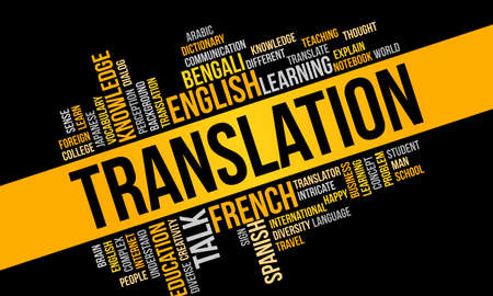 Business Concept Background, Translation Word Cloud Design Vector Templateのイラスト素材