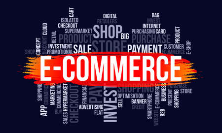 Business Concept, E-Commerce Word Cloud Design Background Templateのイラスト素材