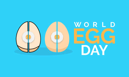 World egg day banner template design with white background.のイラスト素材