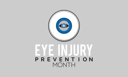 Eye Injury Prevention awareness observance day banner template design with white background.のイラスト素材