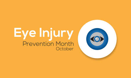 Eye Injury Prevention awareness observance day banner template design with white background.のイラスト素材